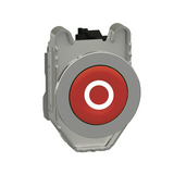 Nyomógomb komplett fém d22 piros lapos visszaugró 1ny csavaros kerek IP66 Harmony XB4 Schneider