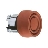 Nyomógombfej fém d22 lapos piros/fehér kerek visszaugró Harmony XB4 Schneider