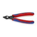 Elektronikai oldalcsípő fogó 62HRC max.d1,2/0,6mm nyitórugós piros-kék normál Super Knips KNIPEX