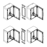 Összekötőkészlet vízszintes 750mm-ma 320mm-mé műanyag szürke Thalassa PLA Schneider