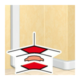 Parapetcsatorna belső sarok 2-rekeszes ...x65-höz szimmetrikus 80-100° fényesfehér DLP LEGRAND