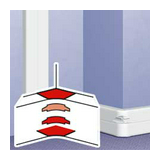 Parapetcsatorna belső sarok 3-rekeszes ...x65-höz szimmetrikus 80-100° fényesfehér DLP LEGRAND