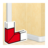 Parapetcsatorna L-idom 105x65-höz emelkedő/süllyedő 90° fényesfehér műanyag DLP LEGRAND