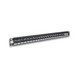 Patch panel 24port UTP/FTP fém kábeltartóval fekete Linkeo KEYSTONE LEGRAND