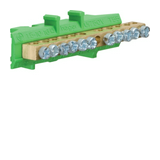 PE-kapocsblokk zöld-sárga 60A csavaros 6csatl./10mm2 5csatl./16mm2 KM Hager