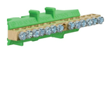 PE-kapocsblokk zöld-sárga 60A csavaros 7csatl./10mm2 6csatl./16mm2 KM Hager