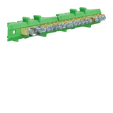 PE-kapocsblokk zöld-sárga 60A csavaros 8csatl./10mm2 16csatl./16mm2 1csatl./25mm2 KM Hager