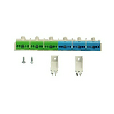 PE+N-kapocs elosztóblokk 75A zöld 3x(1x25+4x4mm2) kék 3x(1x25+4x4mm2) 3-pólus Fixconnect Hensel
