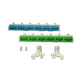 PE+N-kapocs elosztóblokk 75A zöld 6x(1x25+4x4mm2) kék 6x(1x25+4x4mm2) 5-pólus Fixconnect Hensel