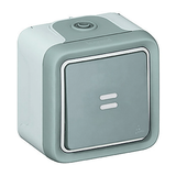 Plexo N101 nyomó betét komplett házban 1- billentyűs 1ny szürke IP55 jelzőfény műanyag LEGRAND