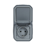 Plexo55 kapcsolós dugalj 106+162 falonkívüli szürke IP55 vízszintes és függőleges műanyag LEGRAND