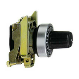 Potenciométer fej adapterrel fém d22 forgatógomb reteszelt fekete kerek Harmony XB4 Schneider