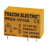 Print relé 10A/230VAC/30VDC 1v NYÁK 24VDC monostabil TRACON