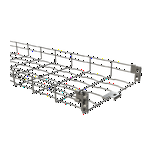 Rácsos kábeltálca 3m rozsdamentes nemesacél U-alak 65mm x 100mm x BF2R-2F 100X65 i304 BASOR