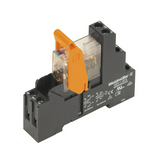 Relémodul aljzattal 8A 2-v csavaros 22.8-38.4VDC monostabil IP20 RCIKIT 24VDC 2CO LED Weidmüller