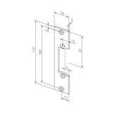 Rövid előlap elektromos zárfogadóhoz cink bevonat(ZN) beépíthető Assa Abloy