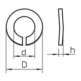 Rugós alátét M8 csavarhoz 8.3mm nemesacél DIN 128 A M8 V4A OBO-BETTERMANN