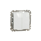 SednaÚj 105 2x1P csillárkapcsoló betét adapterrel fehér süllyesztett rugós IP20 Schneider