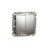 SednaÚj 105 2x1P csillárkapcsoló +jelzőfény betét adapterrel süllyesztett rugós IP20 Schneider