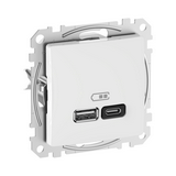 SednaÚj USB töltőaljzat A+C 2-ki 45W 3000mA/ 5V süllyesztett fehér IP20 Schneider