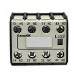 Segédérintkező blokk DIL-K15...18-hoz 2v 2z 2ny 6A/AC15/230V rádugható csavaros LI-22 Ganz KK