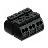 Sorkapocsblokk 3x4mm2 fekete 3P csavaros 3csatl./<6mm2 WAGO