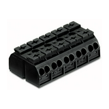 Sorkapocsblokk 4x4mm2 fekete 5P csavaros 4csatl./<6mm2 WAGO