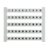 Sorkapocsjelölő lap 1-50 vízszintes fehér 6.5mm-modultáv DEK 6,5 FW 1-50 Weidmüller