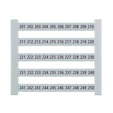 Sorkapocsjelölő lap 201-250 vízszintes fehér 6mm-modultáv DEK 6 FW 201-250 Weidmüller