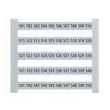 Sorkapocsjelölő lap 501-550 vízszintes fehér 5mm-modultáv DEK 5 FW 501-550 Weidmüller