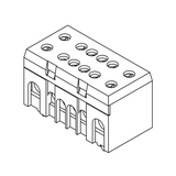 Sorkapocssín 63A szürke érintésvédett 1P csavaros 8csatl./16mm2 4csatl./25mm2 N/PE8+4 Pollmann