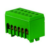 Sorkapocssín 63A zöld/sárga érintésvédett 1P csavaros 8csatl./16mm2 4csatl./25mm2 PE8+4 Pollmann