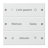 ST55 KNX billentyűkészlet 3pár=6gomb/1modul +feliratmező fehér GIRA