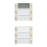 ST55 KNX érintőfedlap (2+3)pár=4gomb/2modul +feliratmező +termosztát krém GIRA