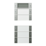 ST55 KNX érintőfedlap (2+3)pár=4gomb/2modul +feliratmező +termosztát nemesacél GIRA