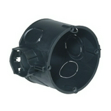 Süllyesztett szerelvénydoboz 1-es kerek 60mm-átmérő műanyag fekete KAISER