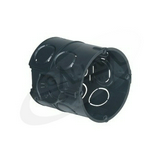 Süllyesztett szerelvénydoboz 1-es kerek 60mm-átmérő műanyag fekete KAISER