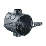 Süllyesztett szerelvénydoboz rögzítő fülekkel mély 1-es kerek 60mm-átmérő műanyag sárga KAISER