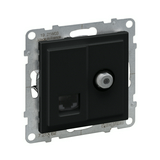 Suno TV (F) végzáró + adatcsatlakozó dugalj UTP RJ45 8(8) Cat6 fekete csavaros LEGRAND