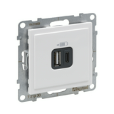 Suno USB töltőaljzat A+C 2x AC-típ 100-240V 50-60Hz/ 3000mA-max. 5V süllyesztett fehér LEGRAND
