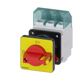 Szakaszoló fő- és vészkapcsoló 32A 3P 9.5kW/400VAC-3 előlapi központos fix piros SENTRON SIEMENS