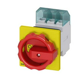 Szakaszoló fő- és vészkapcsoló 32A 3P 9.5kW/400VAC-3 előlapi központos fix piros SENTRON SIEMENS