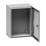 Szekrény fali teli ajtós acél 700mm 500mmx 250mmx IP66 szürke Spacial S3D Schneider