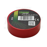 Szigetelőszalag piros 18mm x 10m PVC 90°C max. TRACON
