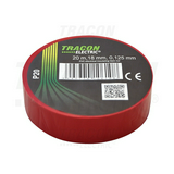 Szigetelőszalag piros 18mm x 20m PVC 90°C max. TRACON