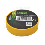 Szigetelőszalag sárga 15mm x 10m PVC 90°C max. TRACON