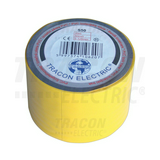 Szigetelőszalag sárga 50mm x 20m PVC 90°C max. TRACON