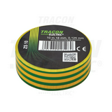 Szigetelőszalag zöld/sárga 18mm x 10m PVC 90°C max. TRACON