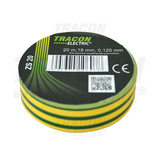 Szigetelőszalag zöld/sárga 18mm x 20m PVC 90°C max. TRACON
