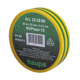Szigetelőszalag zöld/sárga 25mm x 20m PVC Haupa